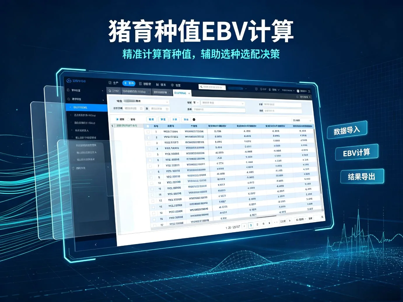 系统育种值EBV计算界面