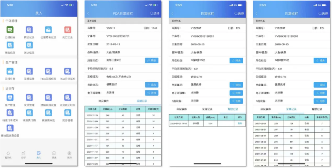 图4 互牧云公猪站系统个体管理页面